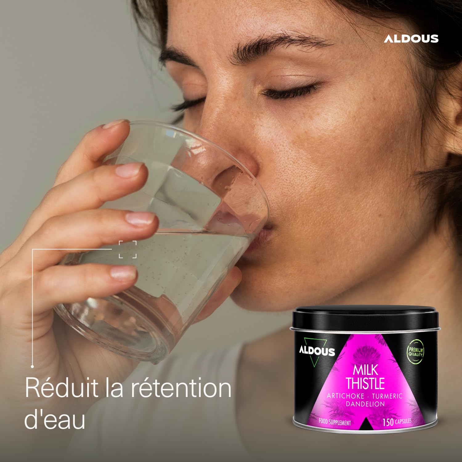 Chardon Marie avec Curcuma, Artichaut Pissenlit et Desmodium - 150 Gélules - 80% Silymarine - Hautement Concentré Extrait de Chardon Marie - Détox Foie, Digestion Difficile et Ballonnements - ALDOUS