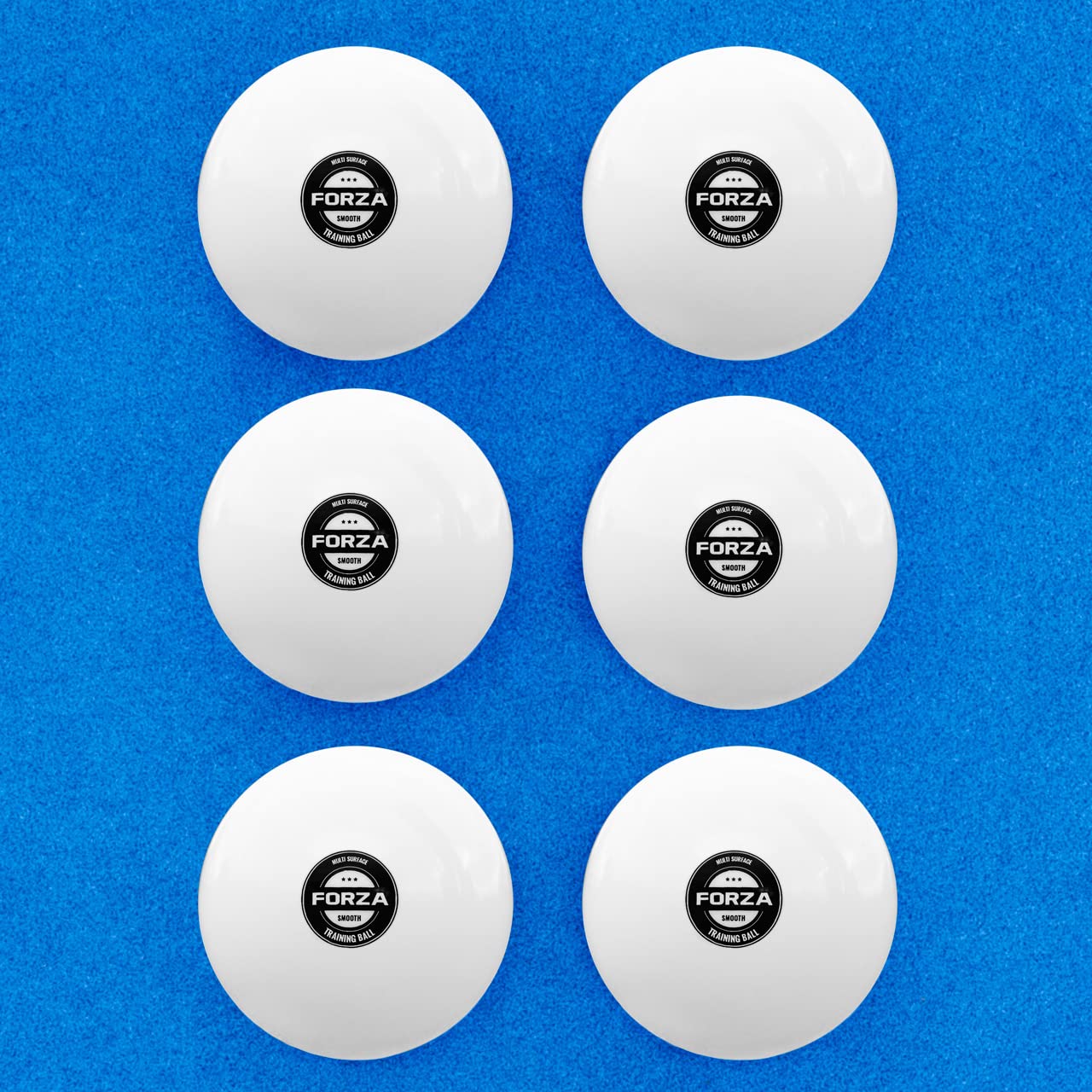 FORZA Match & Training Hockey Balls - Dimpled & Smooth | Complete Range - Tried & Tested By Hockey Wales (Pack of 6, Smooth Training Ball | White)