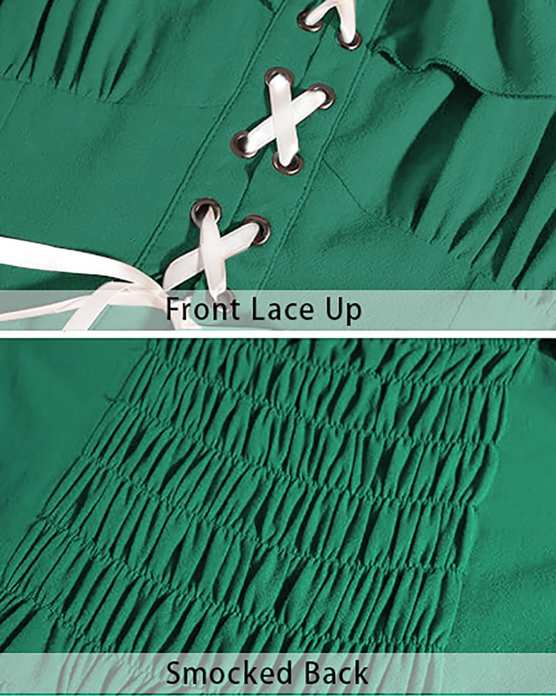 WISHU Women’s Renaissance Dress, Victorian Medieval Costume Dress Halloween Ruffle Maxi Dresses - Image 6