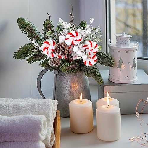 Miniatura 5 de 12 piezas de púas artificiales de Navidad, tallos de bayas, cono de pino para manualidades, corona de flores de Navidad, tallos de árbol falso,