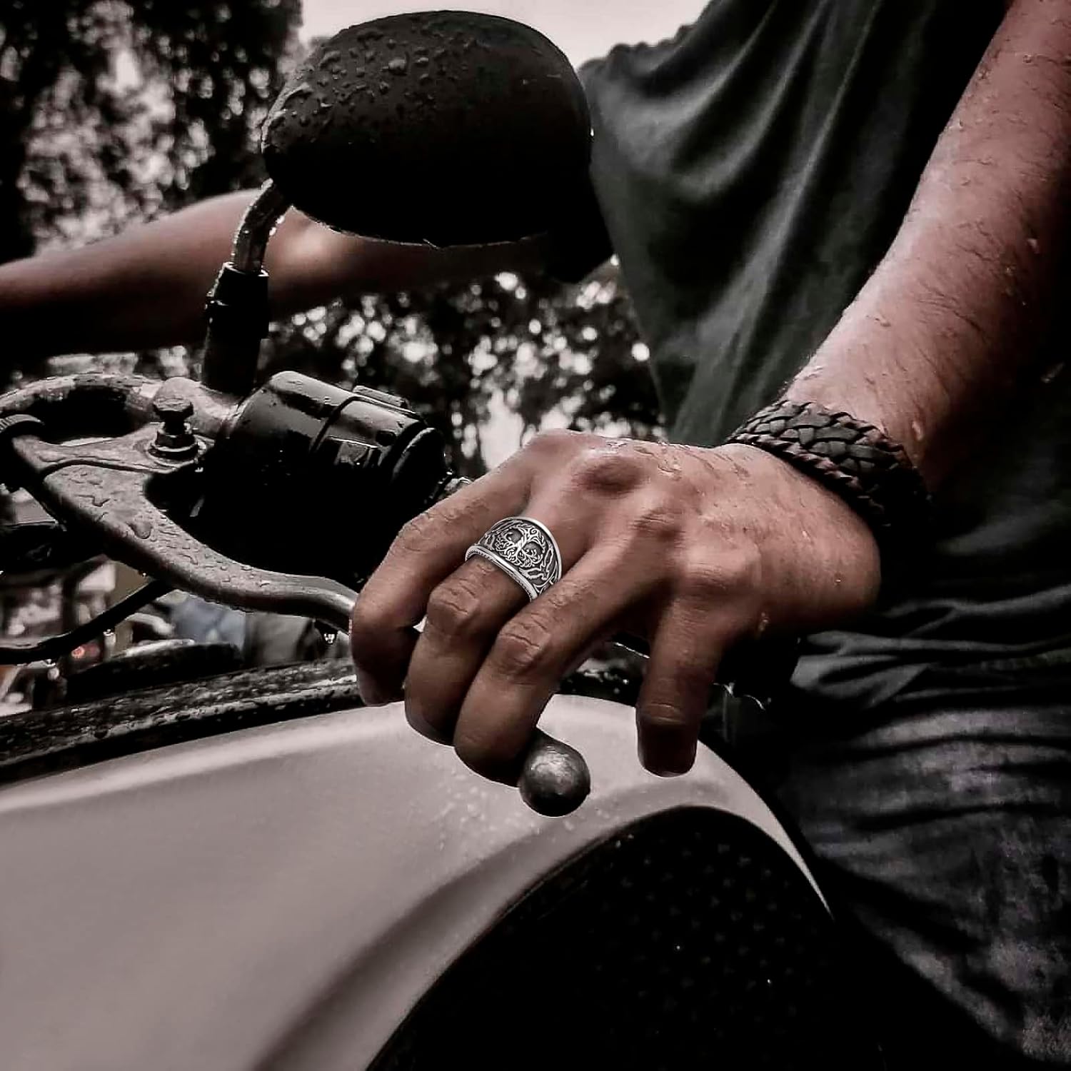 Viking Rings for Men Norse Viking Runes Vegvisir Compass Valknut Ring Jewelry for Men Women Boys Size 7-13 - Image 4