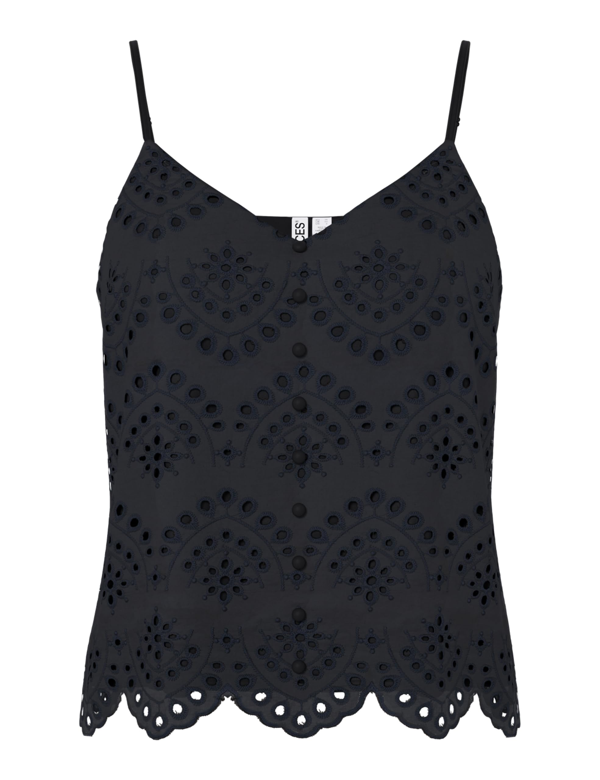 Pieces Top Vilde 17156563 Schwarz Regular Fit XS Damen