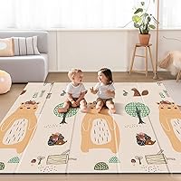 Vista 11 de UANLAUO Alfombra de Juego Plegable para Bebé, Alfombras de Juego Extra Grandes Impermeables para Bebés, Niños Pequeños, Infantes, Tiempo de Juego