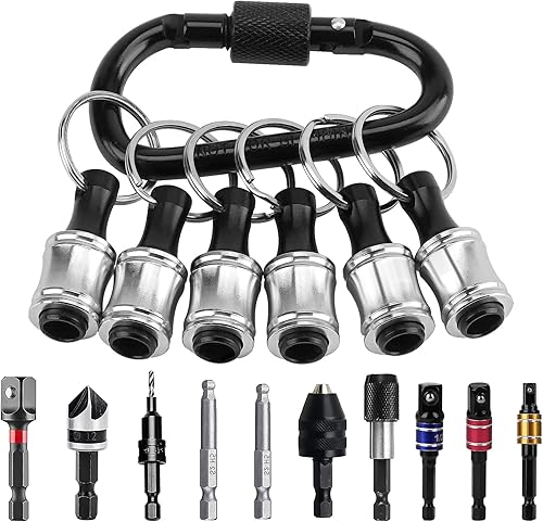 Miniatura 3 de Llavero con soporte de puntas de 14 de pulgada, barra de extensión de soporte de puntas de destornillador hexagonal, soporte de puntas de tornillo