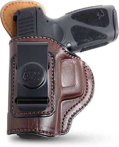 PH - Funda de cuero genuino para pistola Taurus G2CG3C, funda táctica de cuero Iwb, funda de piel oculta de cuero, cómoda transporte de apéndice