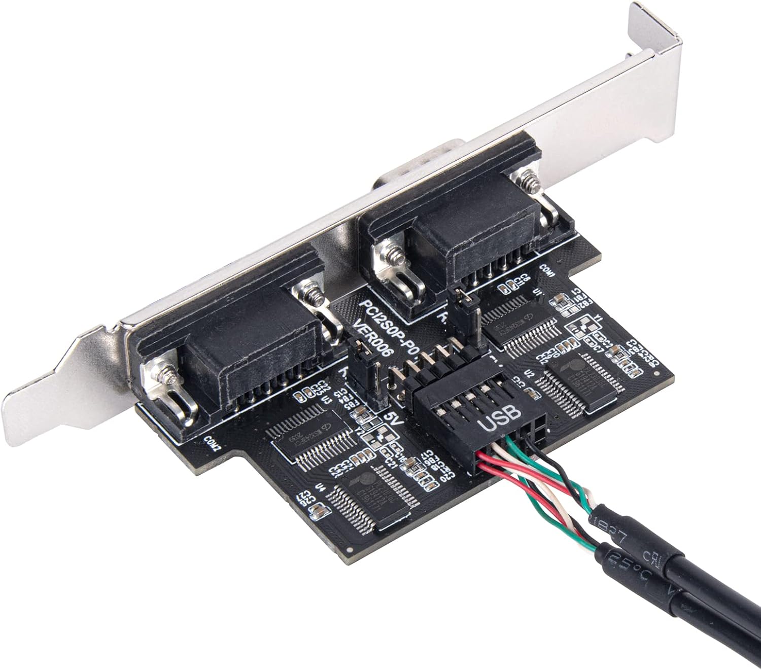 SilverStone Technology ECD01 Internal USB 2.0 to Dual RS232 Serial Port Adapter, SST-ECD01