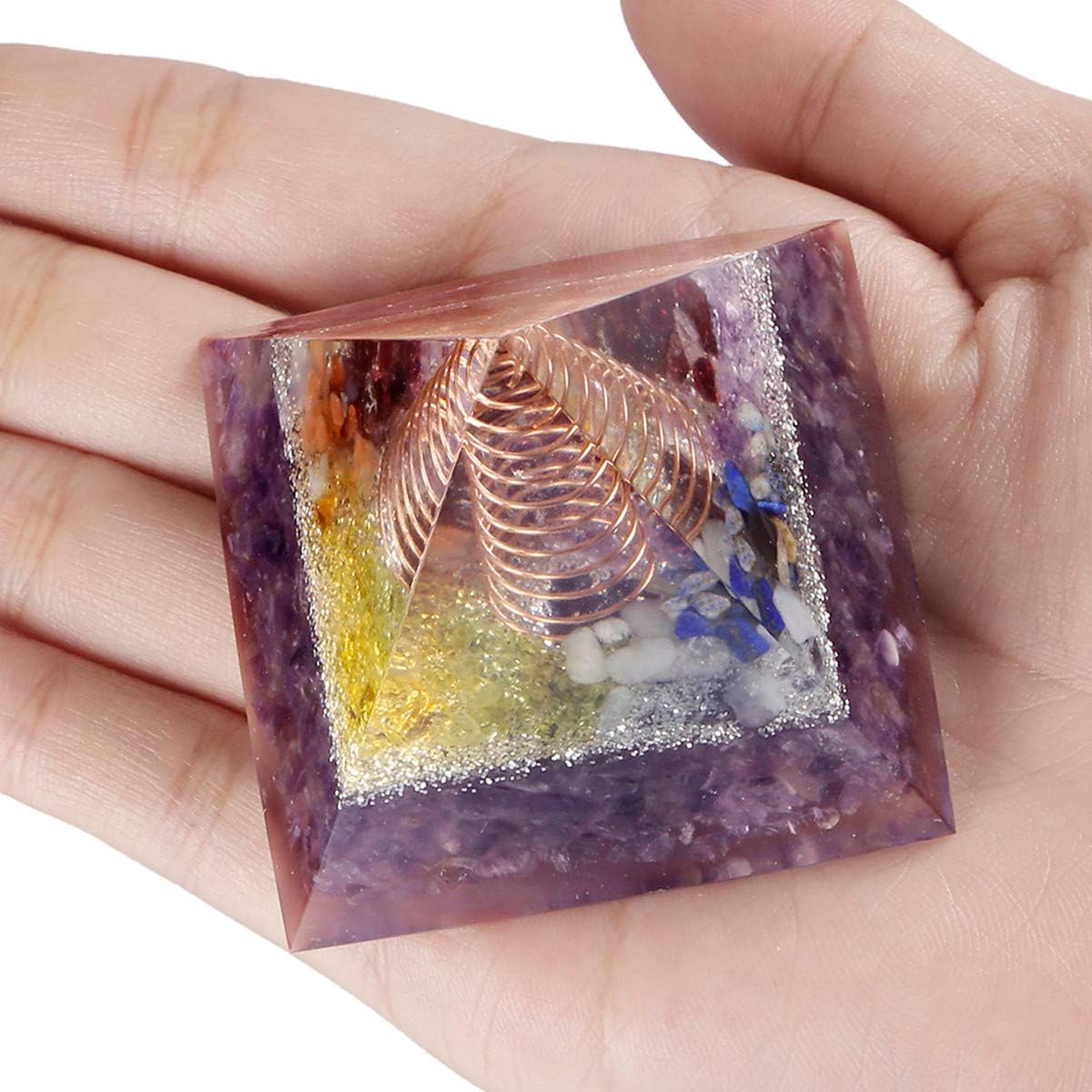 Nupuyai Amethyst Healing Crystal Pyramid for Protection Chakra Energy Crystal Quartz Points Decor 5cm, #2-purple/Amethyst - Image 3