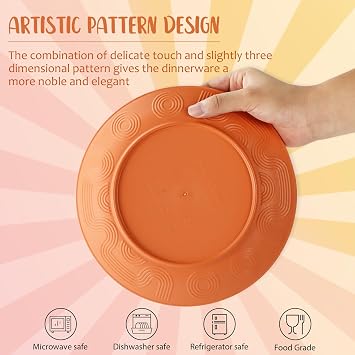 Wrova Plastic Dinner Set 40 PCS - Service for 8 Plates and Bowls Set