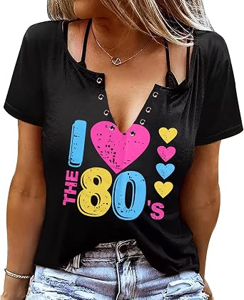 80s Outfit for Women I Love The 80s Shirts Fashion 80s Themed Clothing for Birthday Party Gift
