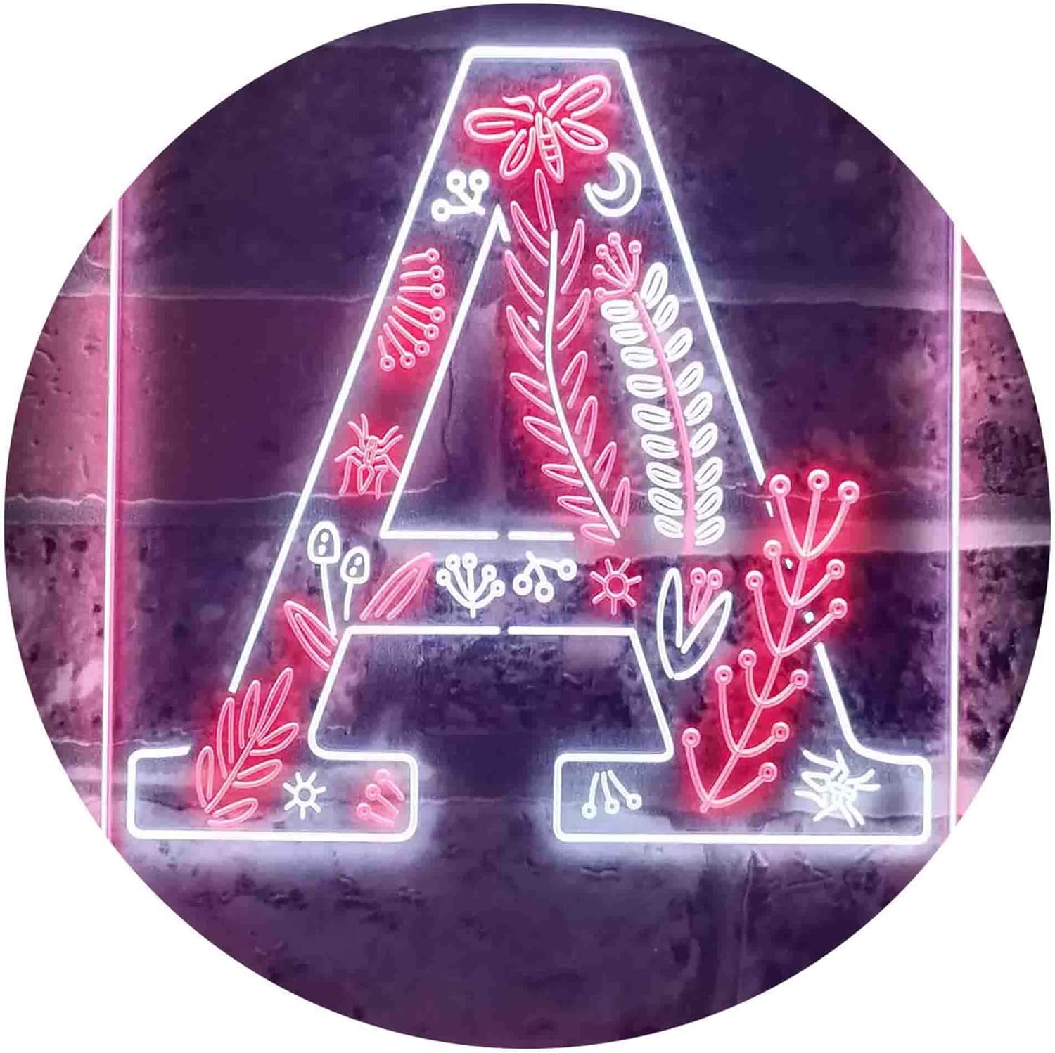ADVPRO Letter A Initial Monogram Family Name Dual Color LED Neon Sign White & Red 16" x 24" st6s46-i3438-wr