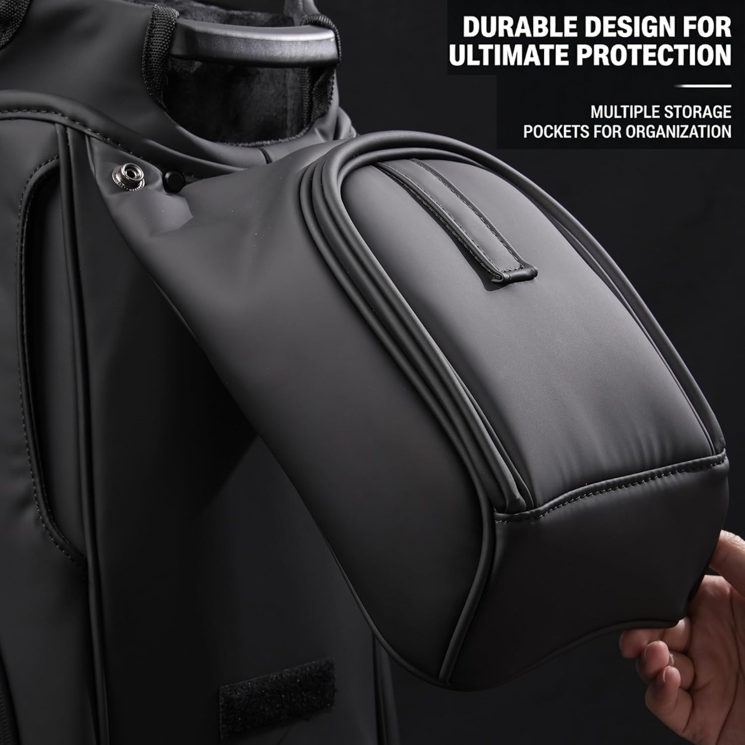 14-Way Golf Cart Bag - Waterproof Synthetic Leather Golf Bag with Multiple Pockets, Durable Golf Club Bag for Men & Women, Available in Black, Blue, Gray