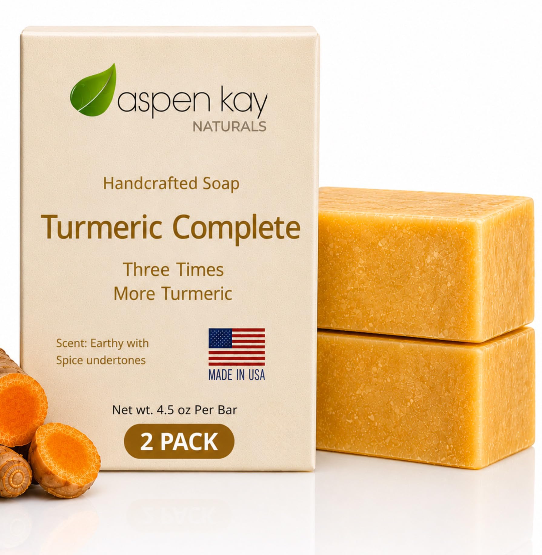 �️Turmeric Soap for Face & Body, Handmade, Cold Process, Organic. 2 Pack | Gentle turmeric face wash & cleanser for glow — beauty deal on Shopping With Noya