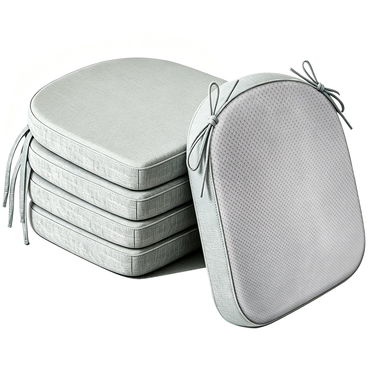 Cafusesdd Cafusedd Non-Slip Bottom with Ties Patio Chair Cushions, 4 Psc U-Shaped Splash-Proof Seat Cushion, Patio Cushions for Outdoor & Indoor Different Chairs(LightGray,18''*17'')
