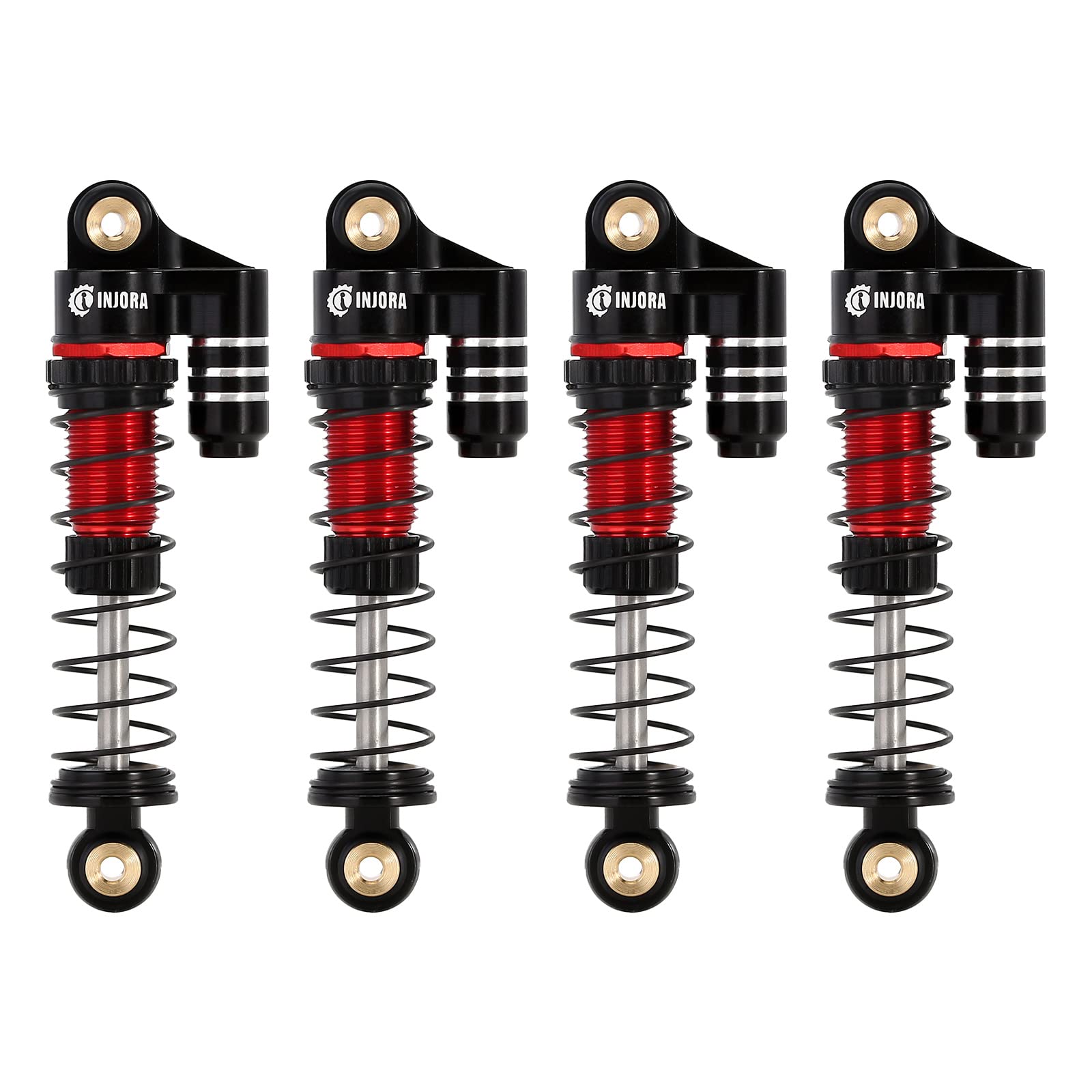 INJORA RC Shocks 39mm - Oil Filled Damper Aluminum Threaded Adjustable for SCX24 Gladiator C10 JLU Deadbolt B17 Axial 1/24 RC Crawler Car Upgrade Parts Tuning,Black