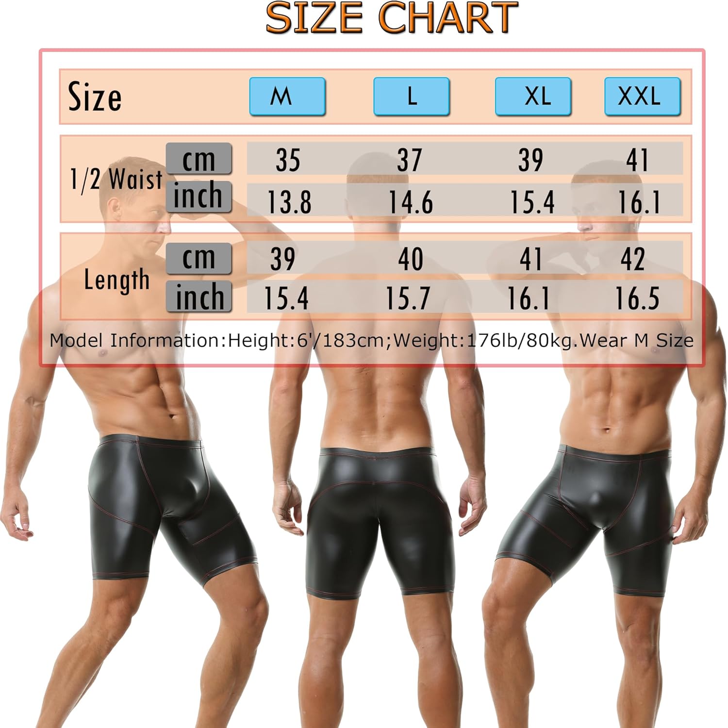QiaTi Men's Shorts Slim Fit Hot Short Pants Tight Shorts for Holiday Casual Men - Image 6