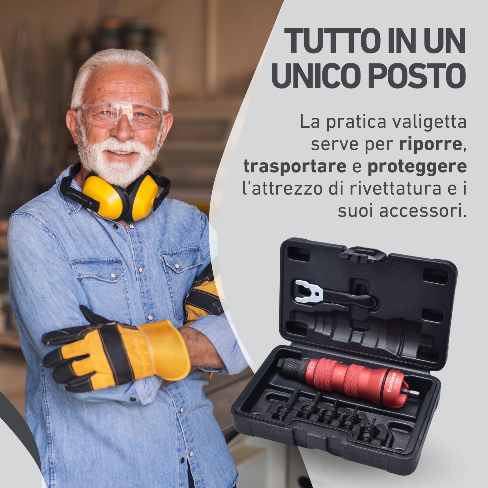 Accessorio per dado rivetto per avvitatrice a batteria e trapano I Rivettatrice per dadi in alluminio, acciaio e acciaio inox I Per rivetti ciechi con inserti M3-M8 I Adattatore