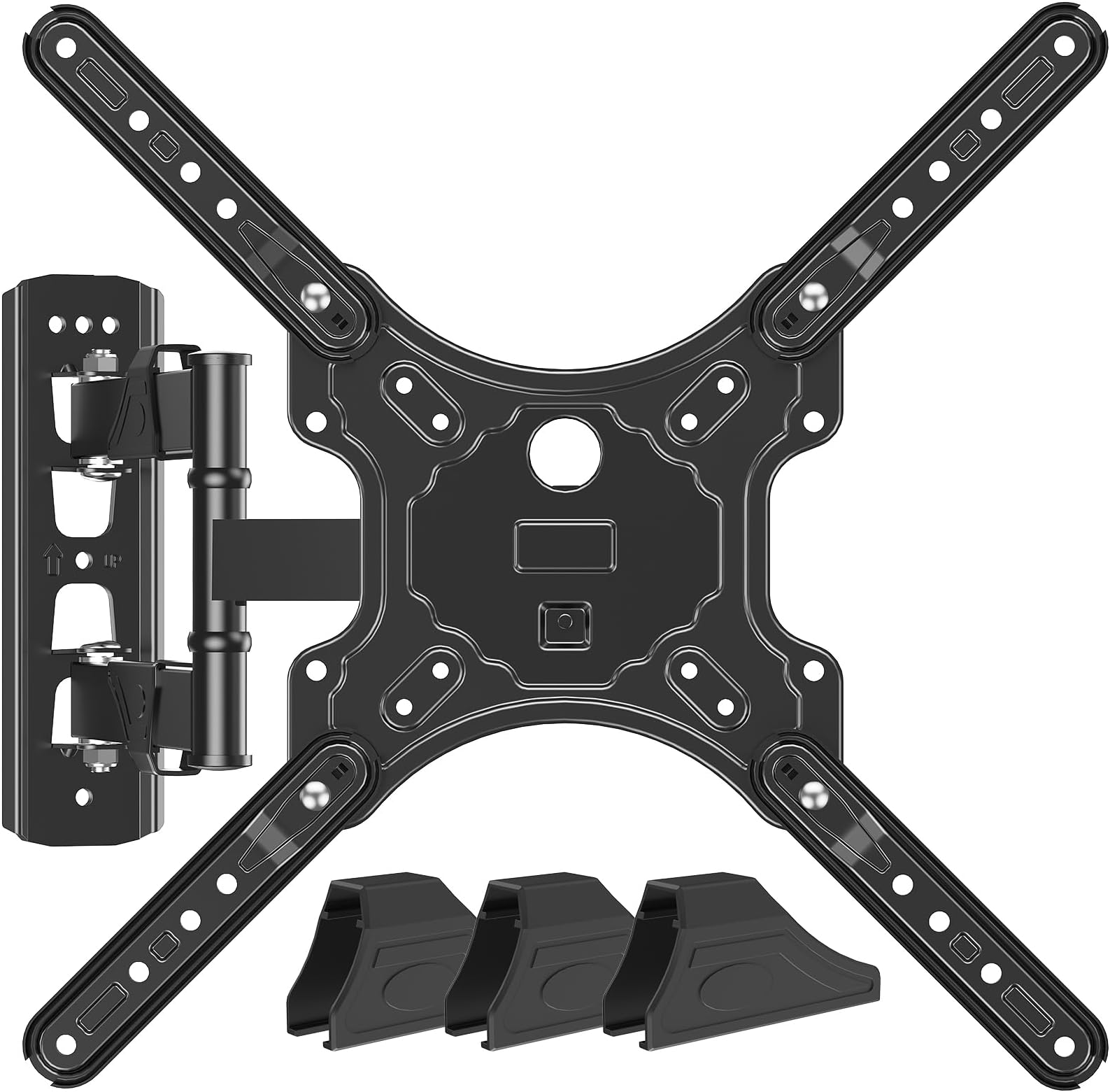 MOUNTUP TV Wall Mounts for Most 26-60 Inches TVs, Full Motion TV Bracket with Swivel and Extension, Articulating Arms, Tilt, Leveling, Single Stud Design, Max VESA 400x400mm up to 77lbs, MU0009