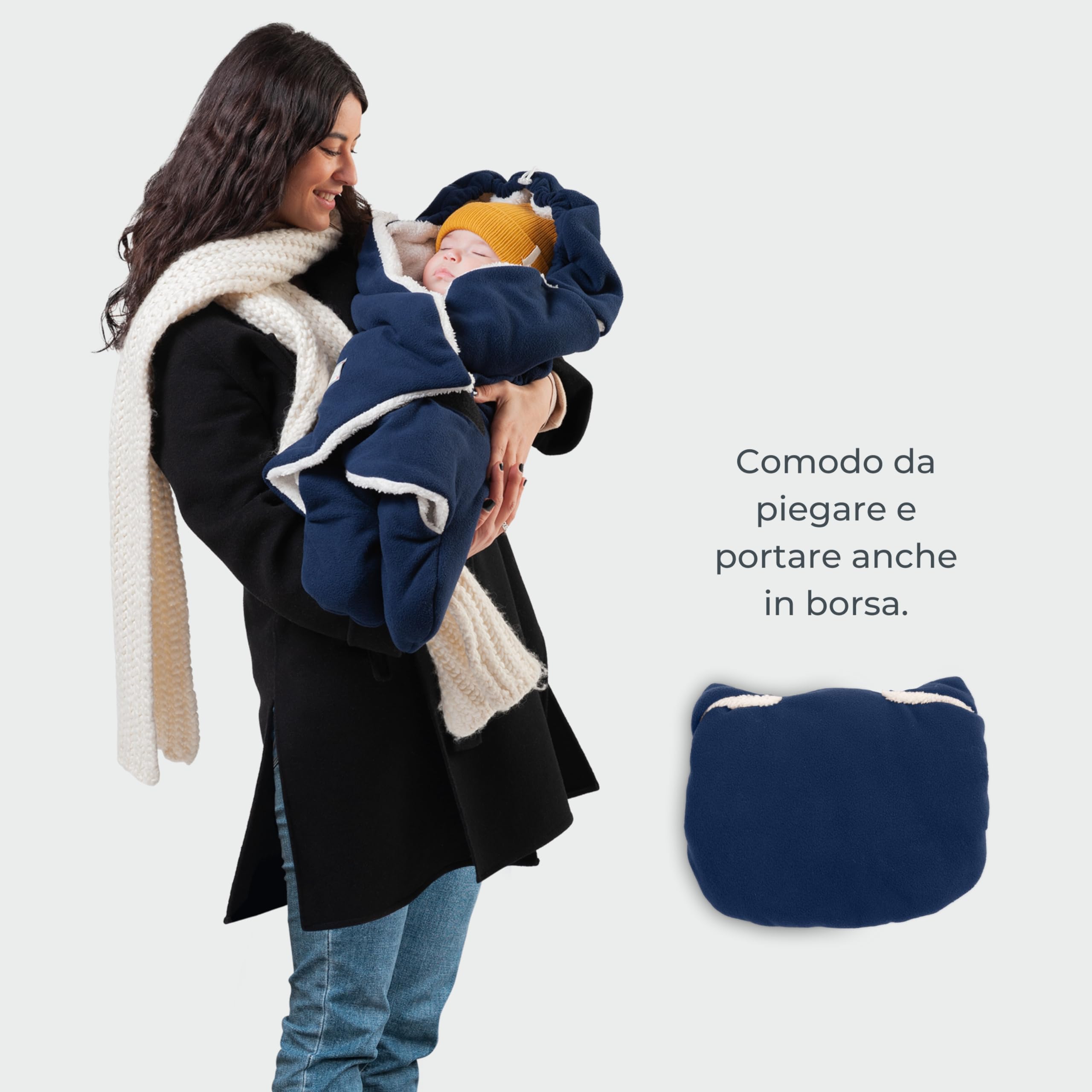 Nuvita 9100 Cuddle | Chancelière universelle pour poussette avec capuche réglable | Parfait de 0 à 10 mois (80 cm) | Résistant aux températures jusqu'à 8°C, à l'eau et au vent | Noir/Gris