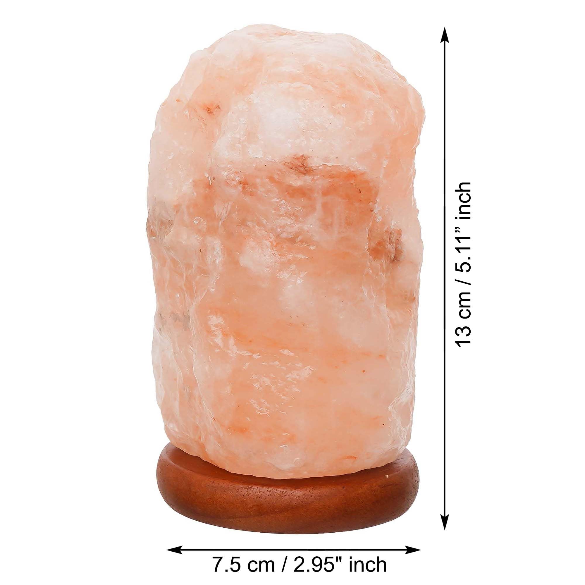 eCraftIndia Decorative Himalayan Rock Salt Lamp with Wooden Base - Table Lamp for Positive Energy, Healing, Vastu & Home Decoration - Gift for Diwali, Christmas, Birthdays, Housewarming, New Year 2