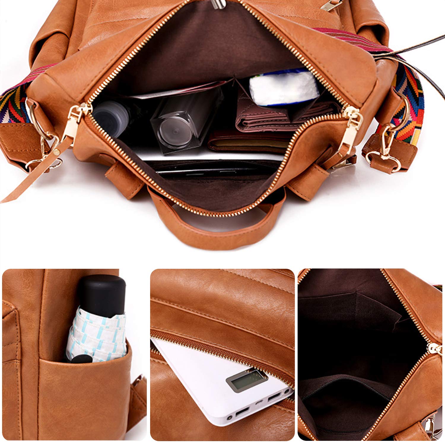 FANDARE Zaino da donna 3 in 1, borsa a mano per ragazze, in pelle PU, da donna, borsa a tracolla da viaggio, per università, viaggi, tempo libero, lavoro, scuola, ufficio, giorno