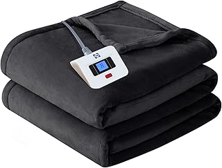 Sealy Heated Electric Blanket Twin Size, Flannel Electric Blanket with 10 Heating Levels & 1-12 Hours Auto Shut Off, Fast ...