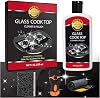 Meuvcol Ceramic Hob Cleaner Set Glass Ceramic Cleaner & Polish Non-Abrasive for Ceramic Hob Induction Hob Oven Induction Hob Cooker with Ceramic Hob Sponge Hob Scraper Glass (340 ml)
