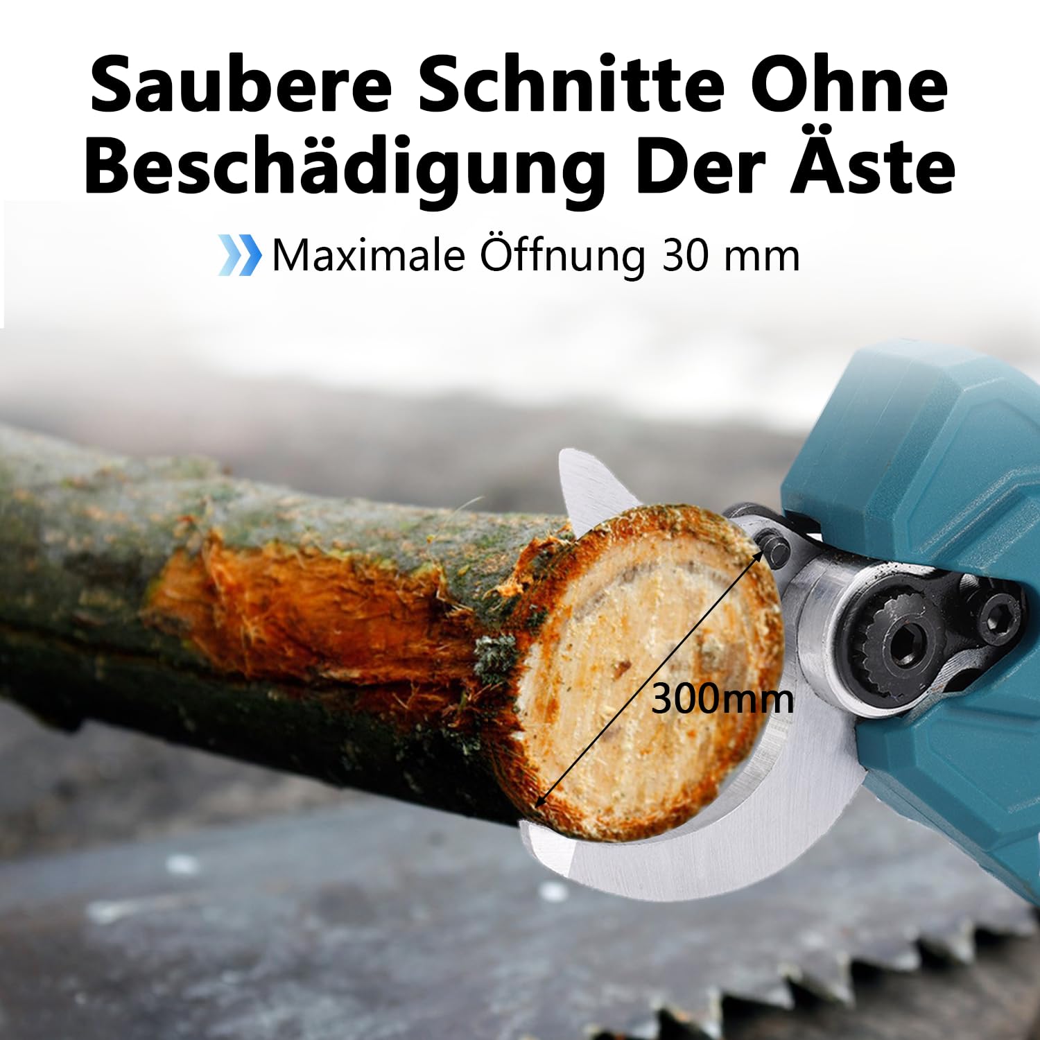 Tijeras de podar con batería 2 en 1 con barra de extensión de 2 m, máx. 30 mm de diámetro de corte, batería compatible con Makita 18 V, motor sin escobillas para podar árboles, cortador de ramas para