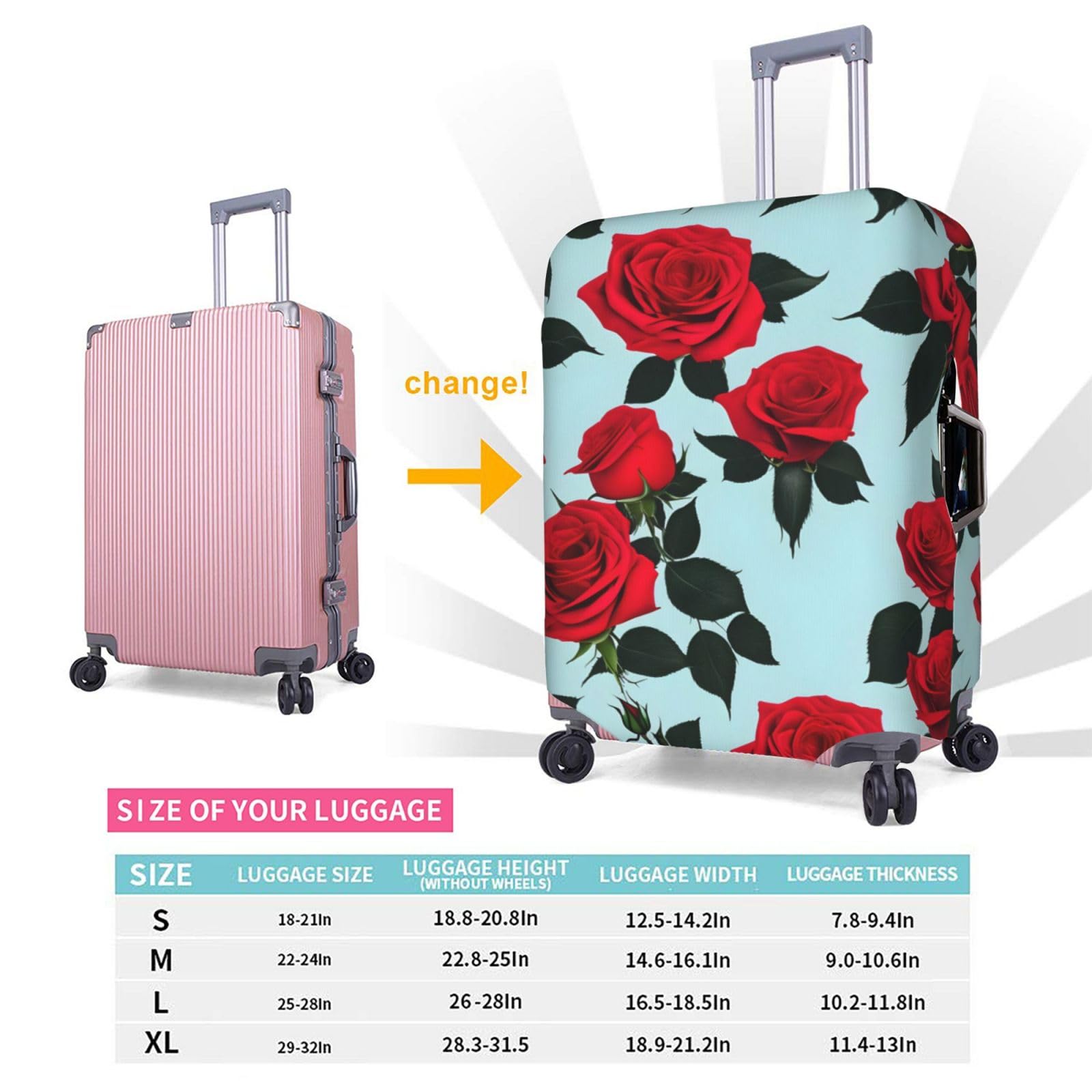 Housse De Bagage Tendance Pour Bagages De 45,7 à 81,3 Cm, Housses