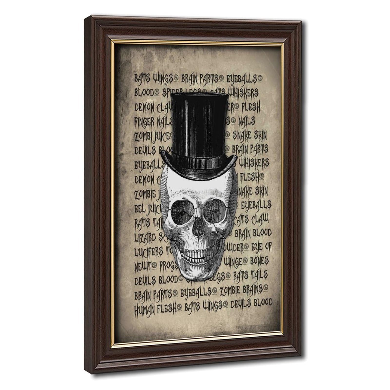 Bareronor Vintage Skull Poster Canvas Poster Bedroom Decor Landscape Office Room Decor Gift 24" L X 36" W