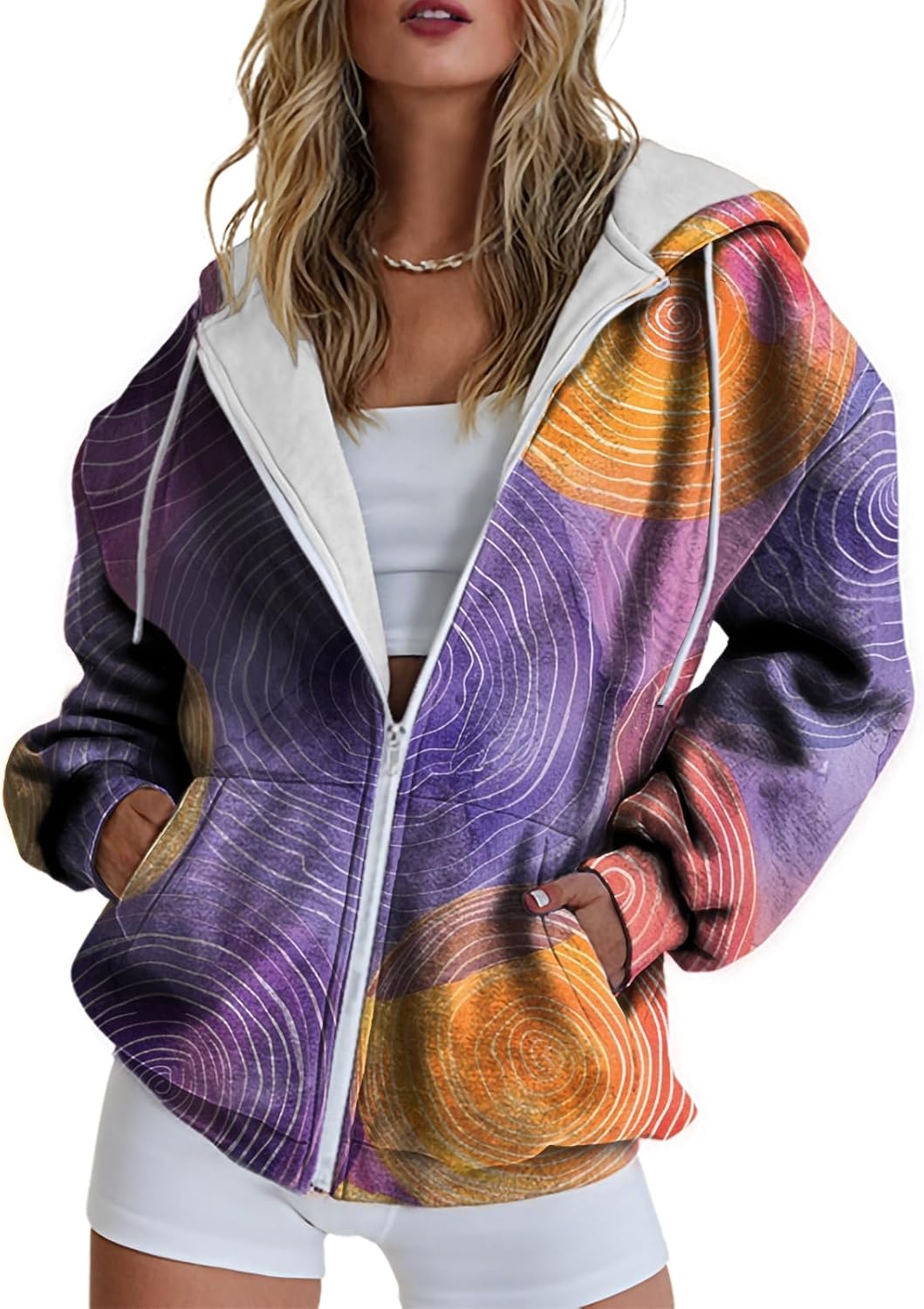 Hoodie Jacket Women Full Zip Up Long Sleeve Sweatshirts For Women 2025 With Pockets...