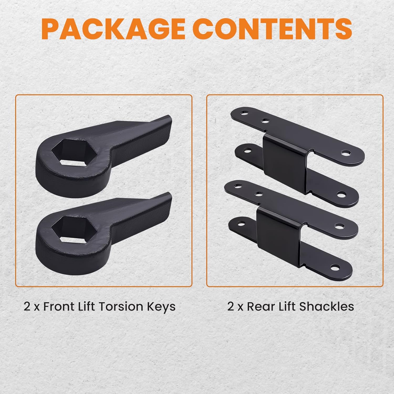 maXpeedingrods Lift Leveling Kit 1"-3" Torsion Keys and Rear Shackles for Chevy S10 Blazer S15 Jimmy 1982-2004 4WD Pickup