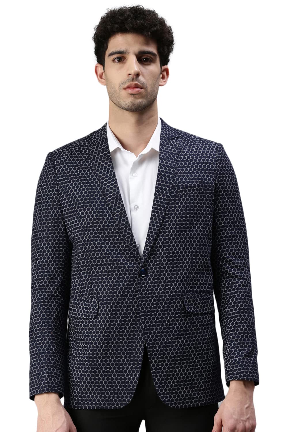 showoffff Men Printed Single Breasted Casual Blazer | Notched Lapel Full Sleeves Cotton Blazer for Mens | Slim Fit Regular Length Blazer for Men's-picture-20