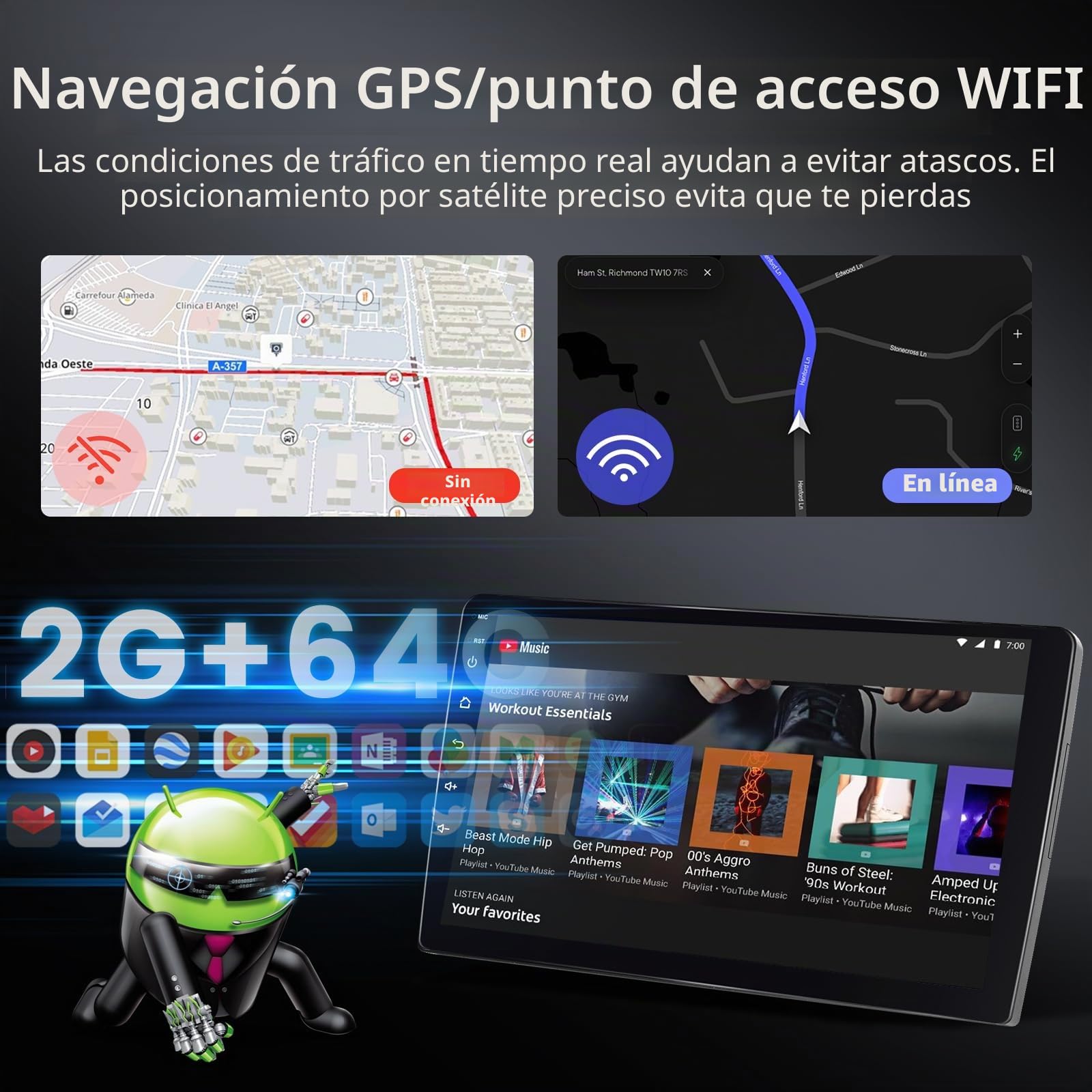 Hodozzy 2G 64G Radio para Renault Megane 2 2002-2009 con Carplay Inalámbrico Android Auto, Android Radio Coche 9 Pulgadas Pantalla Táctil GPS Bluetooth WiFi FM RDS, Control del Volante Cámara