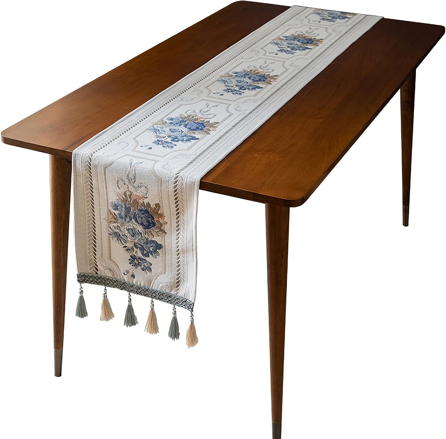 Beechel Table Runner,105 inches Long,Thick Embroidered Table Runner with Exquisite