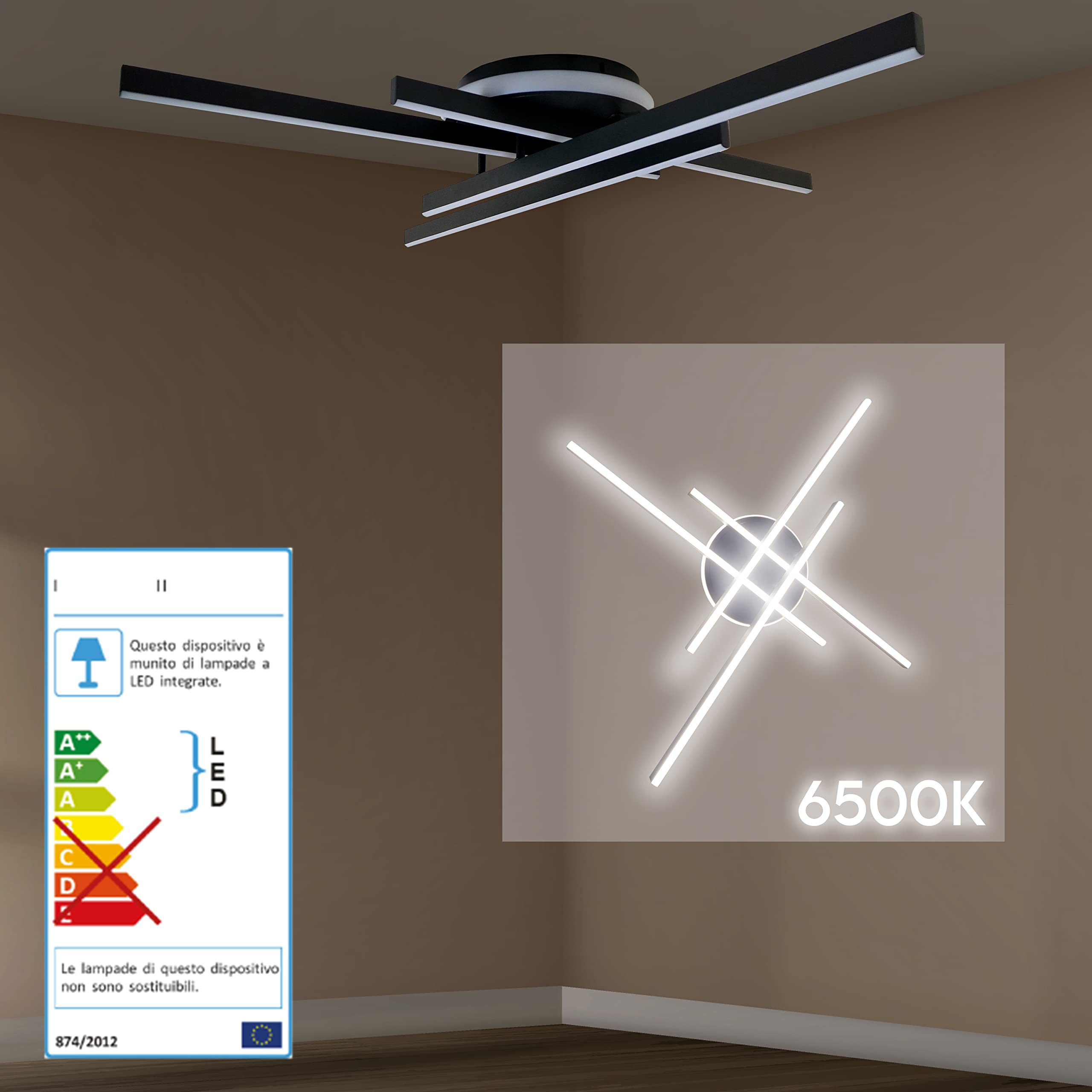Plafoniera LED 54W Regolabile - 3 Luci Per Casa, Ufficio E Garage