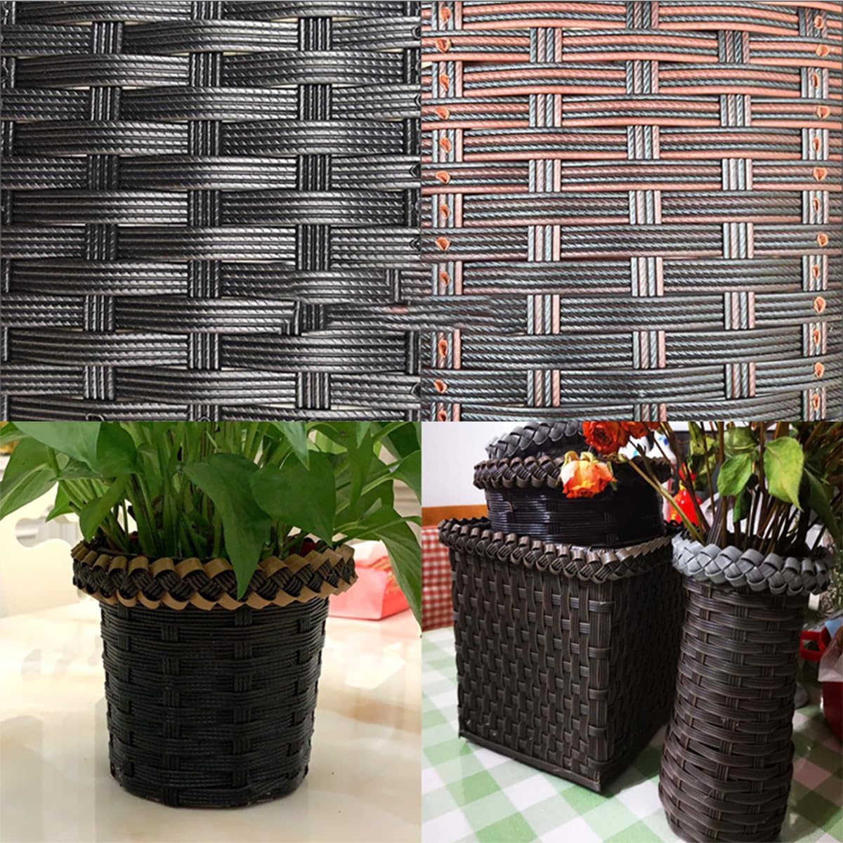 jweemax 500g 8.3mm Wide Synthetic Rattan Repair Material, Flat Plastic Rattan Wicker Roll Rattan Weaving Material PE Rattan Wrapping Strips for Repair Patio Furniture, Wicker Chair, Storage Basket