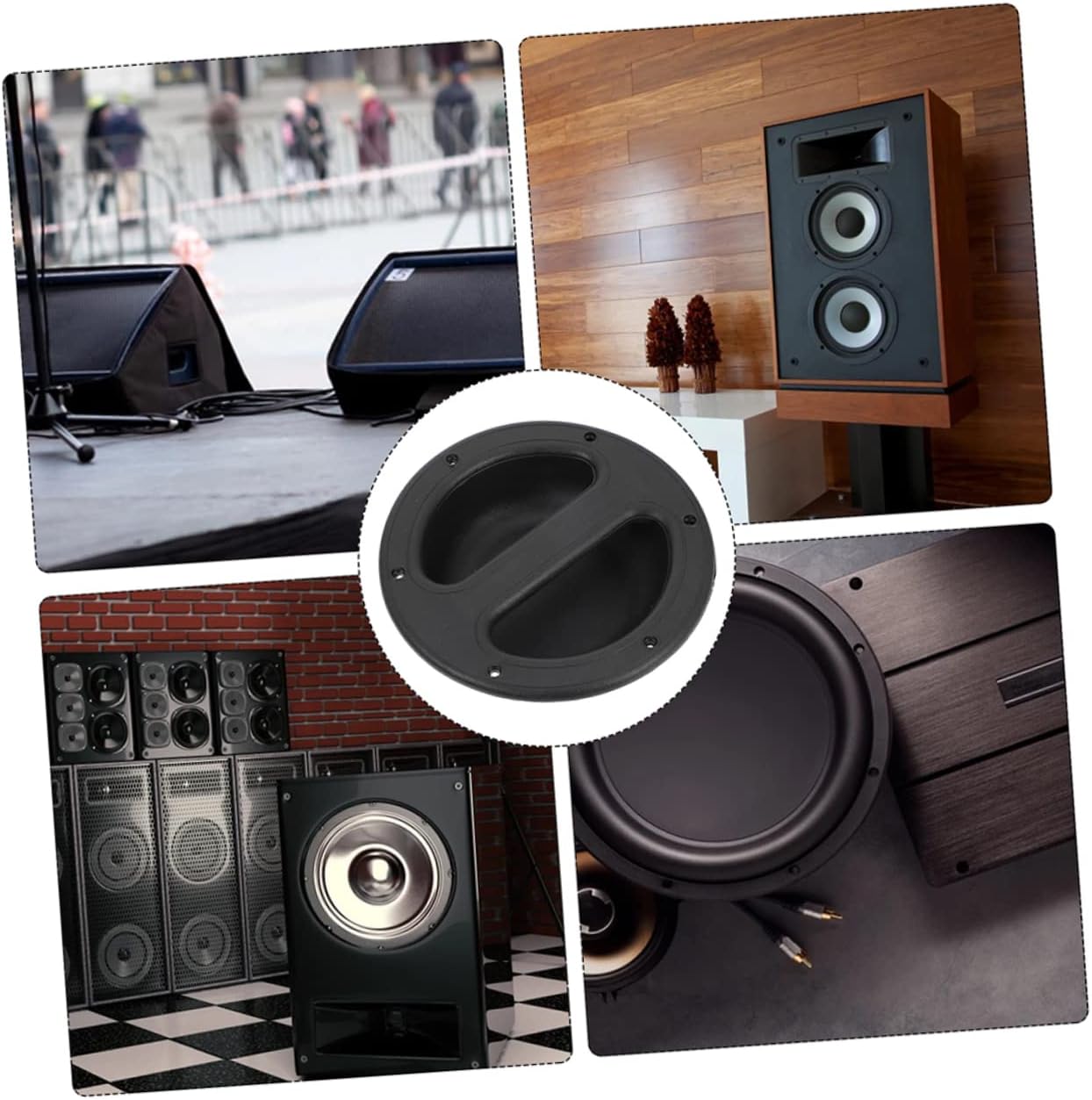 8pcs Speaker Cabinet Handles Round Carrying Grip Aid for Speaker Box Smooth Abs Handle Supplies