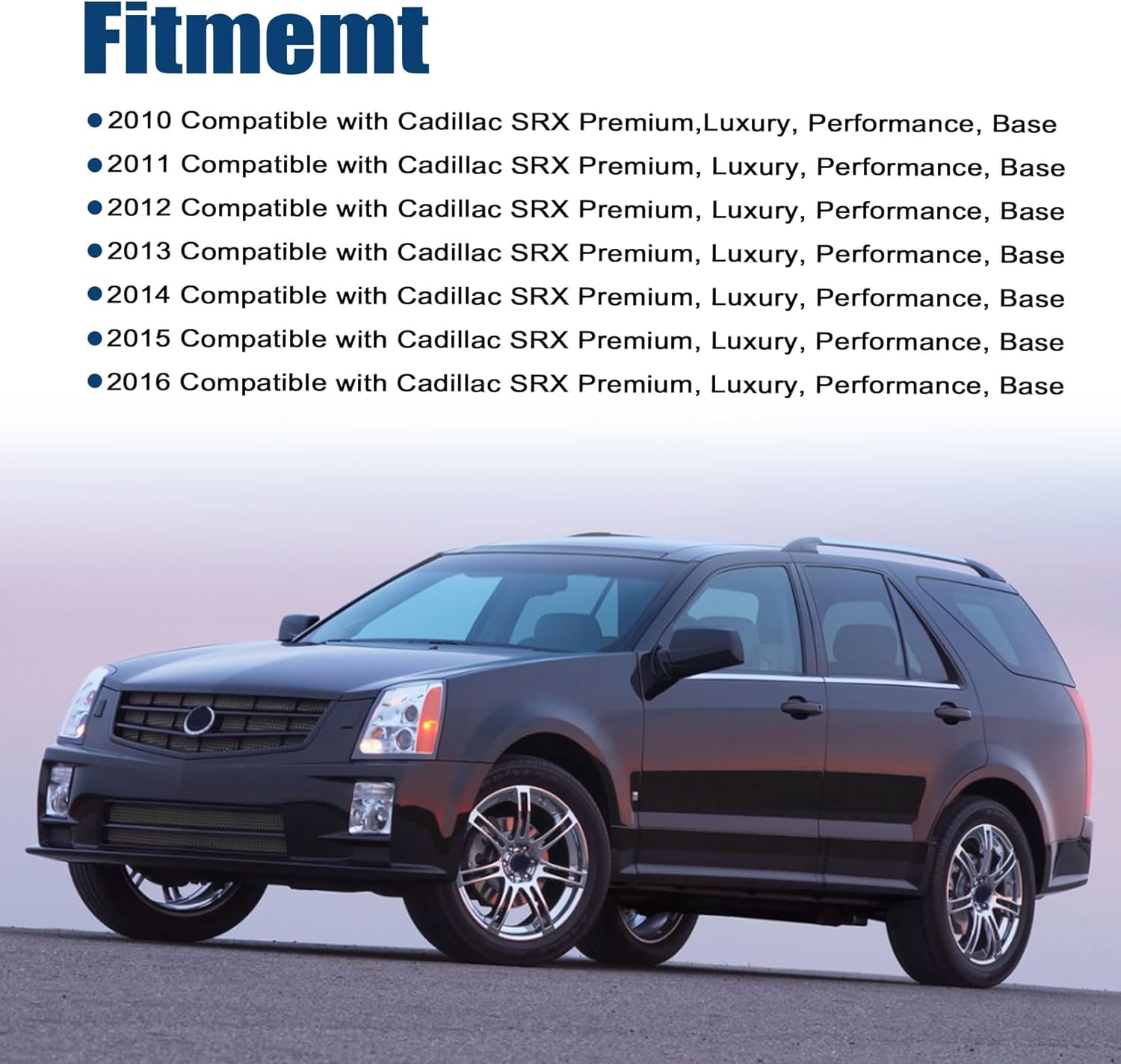 Driver Bottom Perforated Leather Seat Cover Gray Compatible with Cadillac SRX 2010 2011 2012 2013 2014 2015 2016