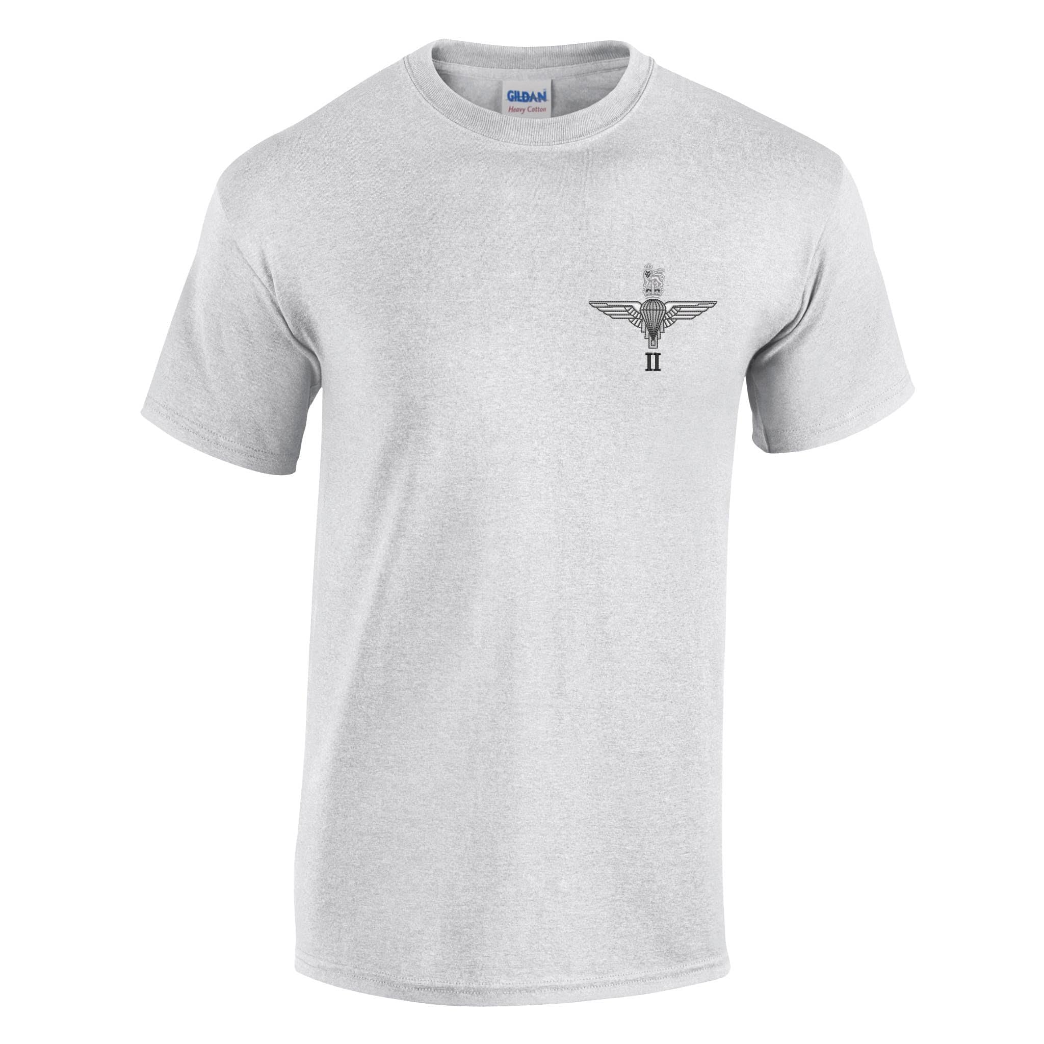 Parachute Regiment - 2 para Embroidered T-Shirt - Ash - 2X Large