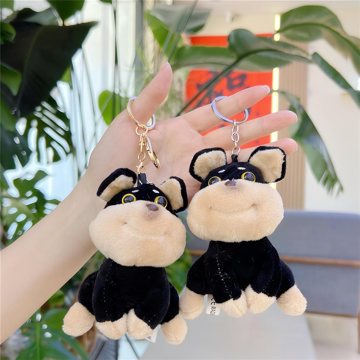 Cute Bee Dog Plush Keychain Charms for Backpacks Handbags, Key Chain Accessories for Women Bag Charms for Tote Bags - Image 2