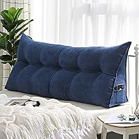 Vista 9 de Cojín de almohada triangular copetudo para respaldo, funda extraíble, almohada de lectura, cojín de lectura para cabecero grande para cama, sofá