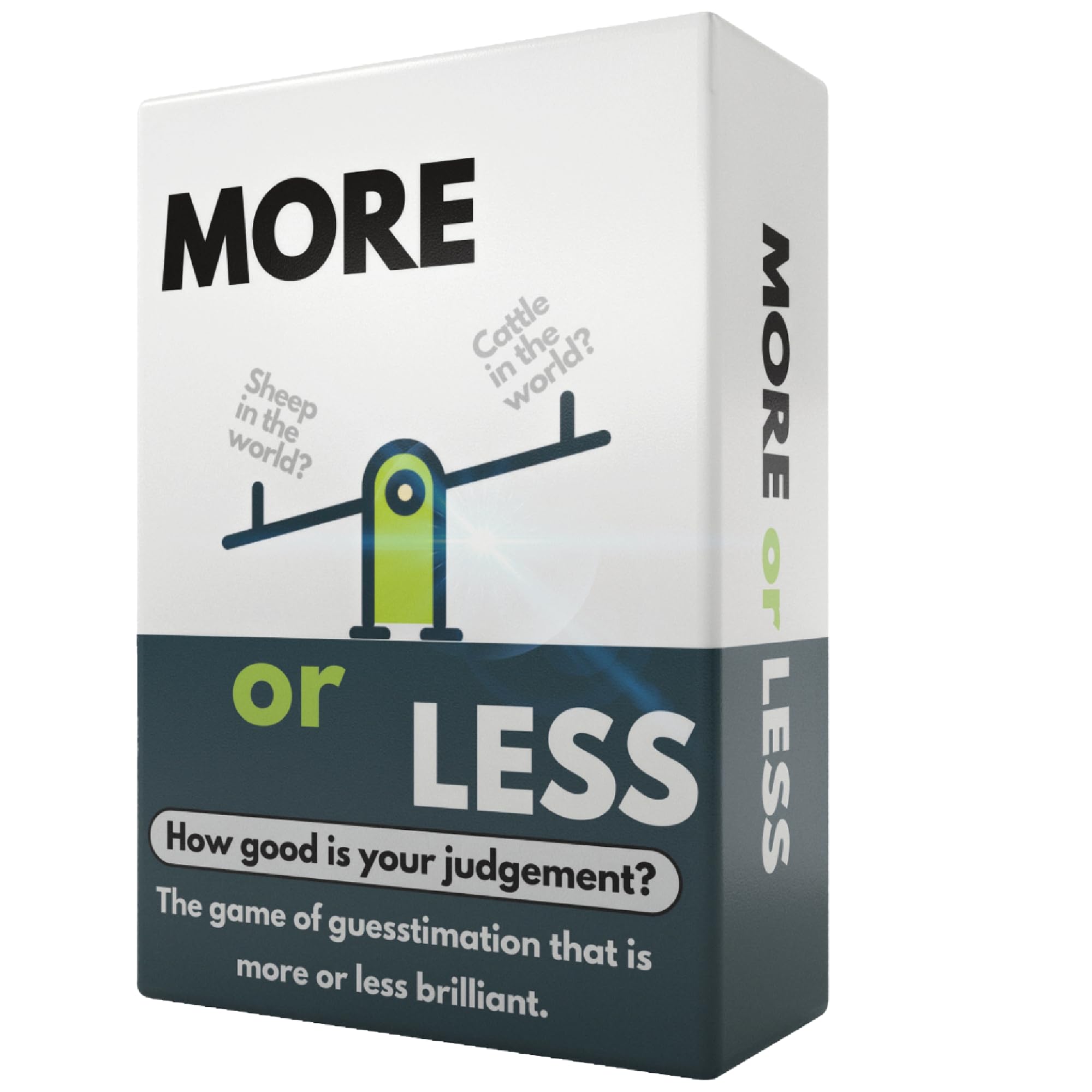 More or Less First Edition Card Game - How Good Is Your Judgement? 2 Players + | Travel & Pocket Card Game for Kids, Teens & Adults | Play Anywhere