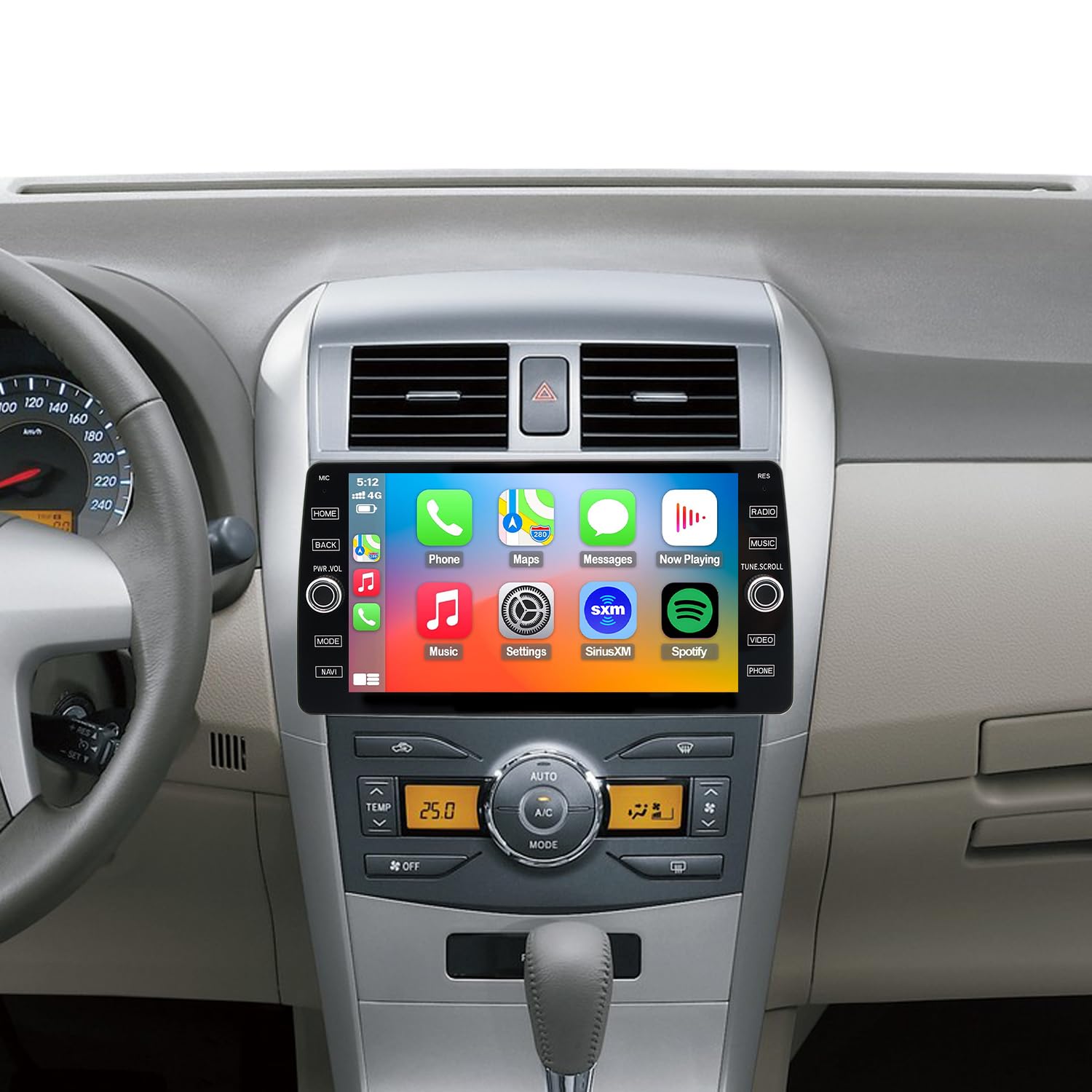 4G LTE QLED Radio for Toyota Corolla 2009-2013 Upgrade | 8-Core CPU Touch Screen Stereo | Wireless CarPlay & Android Auto | Support OEM SWC and Camera