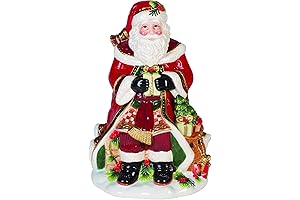 Fitz and Floyd Tiding Santa Ceramic Cookie Jar
