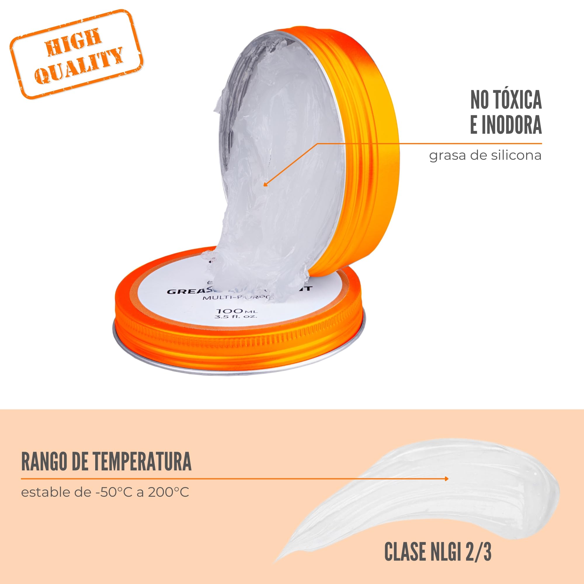 Prounol 100% Grasa de silicona, grasa dieléctrica de uso general, grasa de caucho HT impermeable (100 ml)