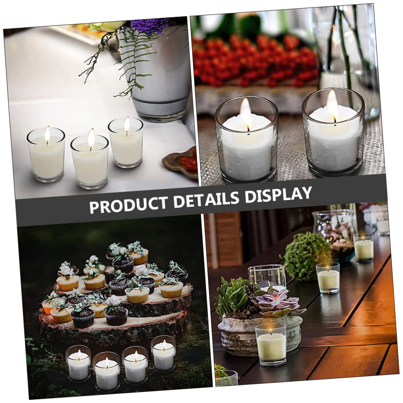 HOMSFOU 2pezzi Barattoli Per Candele in Vetro Vuoti Recipienti Per Candele Fai Da Te Barattoli Ermetico Contenitori Per Aromatiche Design Semplice Ed Elegante