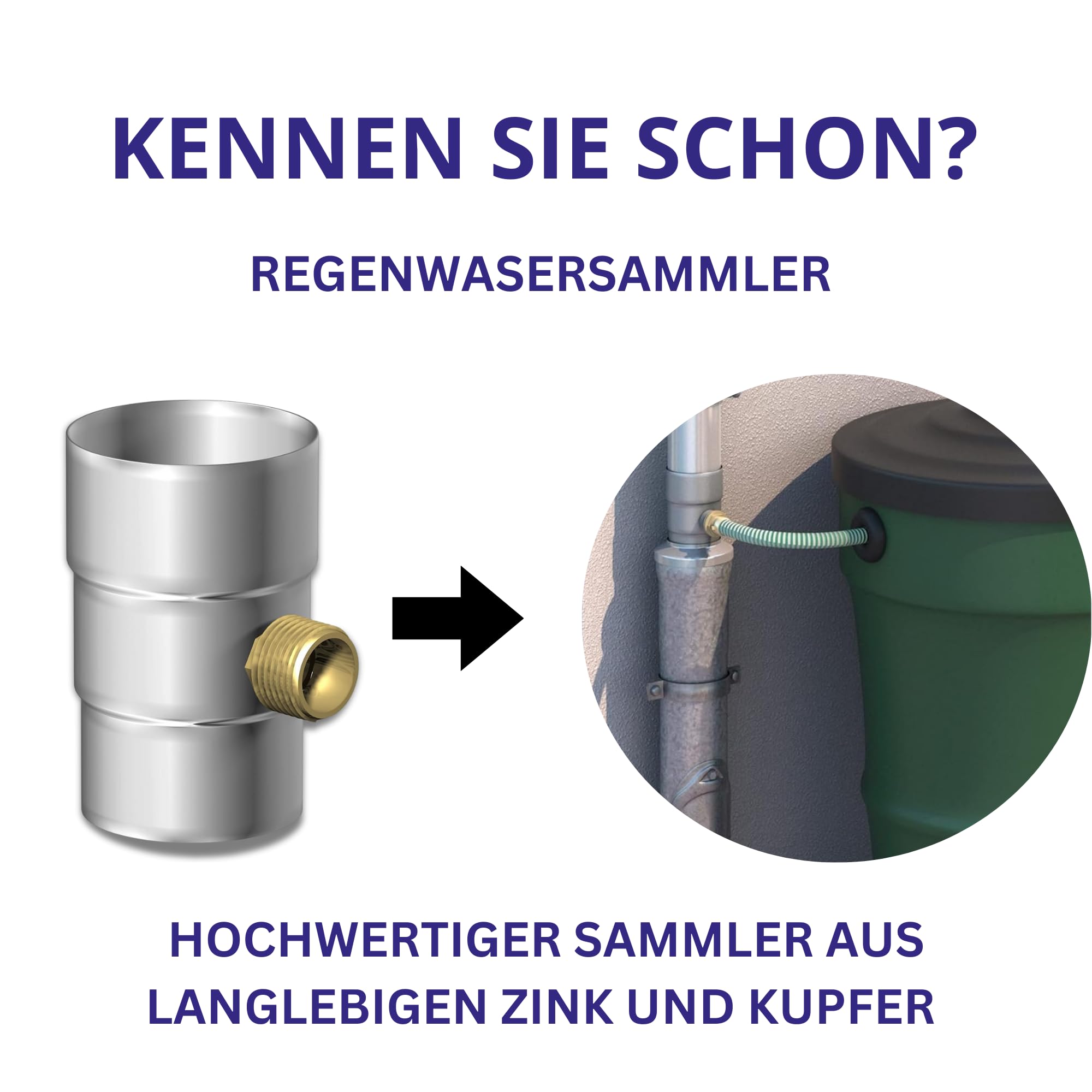 SAREI Regenrohrklappe für Dachrinne, anthrazit, Fallrohrklappe aus Aluminium, Regenwasserklappe, Wasser sparen, Regen nutzen, 80 mm Nennweite