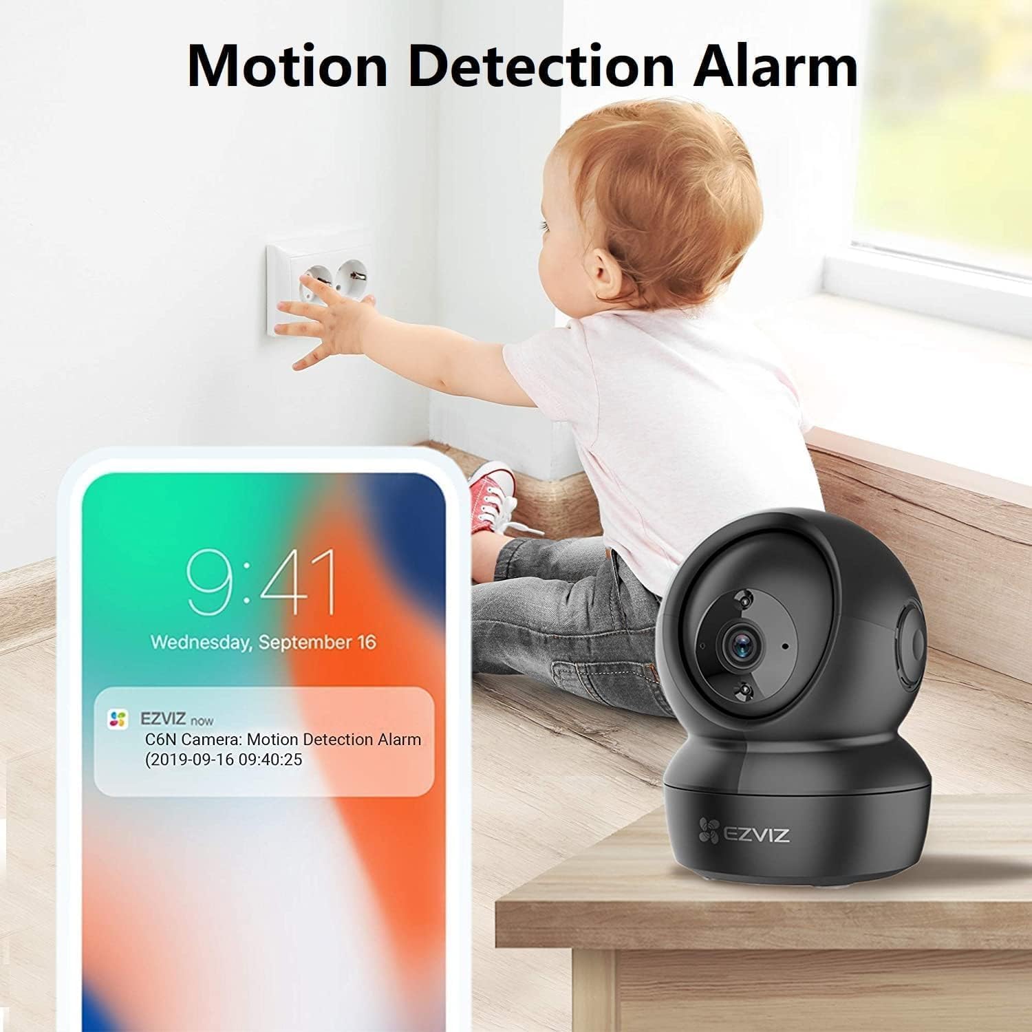 EZVIZ Indoor Camera No Monthly Fee, 256GB Supports, Baby Monitor Camera, Pet Camera. Motion Detection, Auto Tracking, Night Vision, Alarm, Two Way Audio, 2.4G Wifi, Alexa Google... - Image 3
