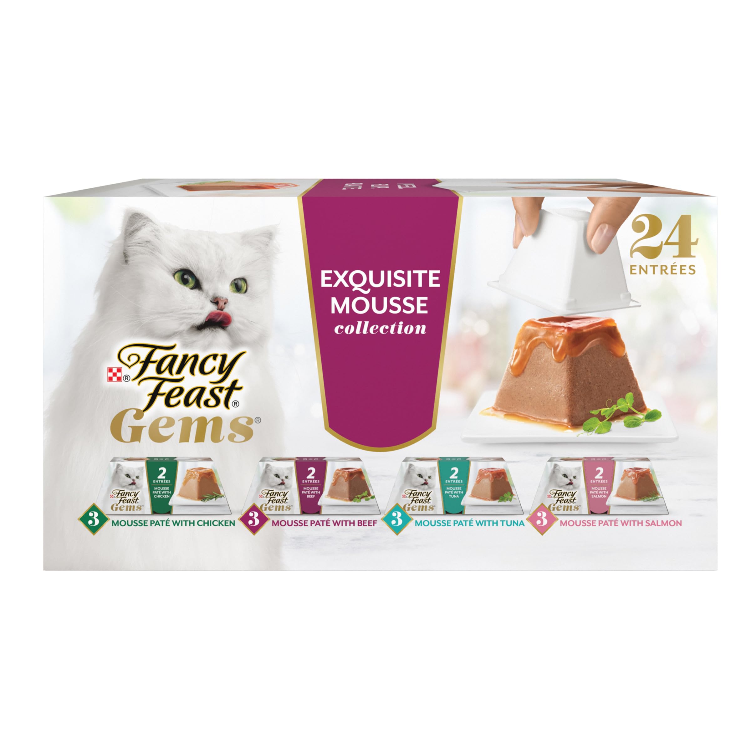 Gems Pate Cat Food Mousse and a Halo of Savory Gravy Wet Cat Food Variety Pack - (Pack of 12) 4 oz. Boxes