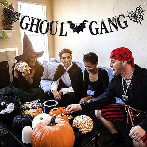 Miniatura 3 de Cartel de Ghoul Gang, accesorios para fotos de fiesta de noche de Halloween, temática de fantasmas de terror, suministros de decoración de fiesta de
